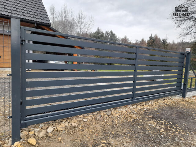 Brama przesuwna nowoczesna antracyt BP 018