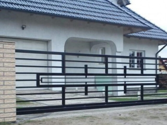 Brama przesuwna nowoczesna abstrakcja BP 002