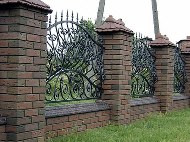 Ozdobne ogrodzenie kute 3D OK 15