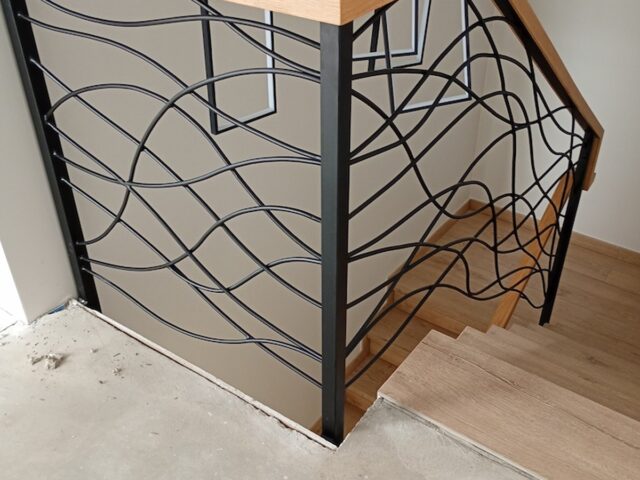 Balustrada kuta wewnętrzna, schodowa czarna BKW 048