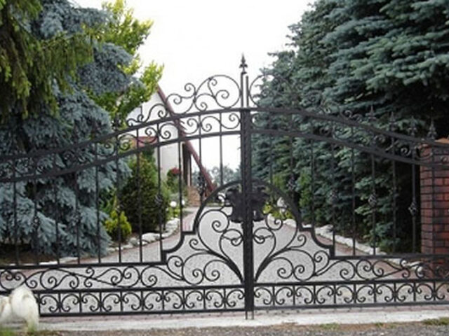 Brama uchylna kuta w&nbsp;królewskim stylu BU 066