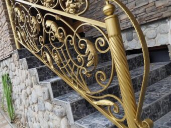 Balustrada zewnętrzna balkonowa złota BKZ 086