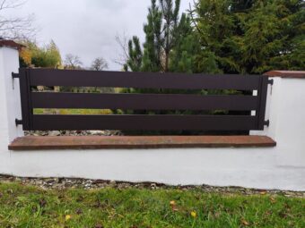 Brama wjazdowa przesuwna ogrodzeniowa czarna BP 032