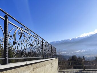 Balustrada zewnętrzna z&nbsp;ornamentami czarna BKZ 098